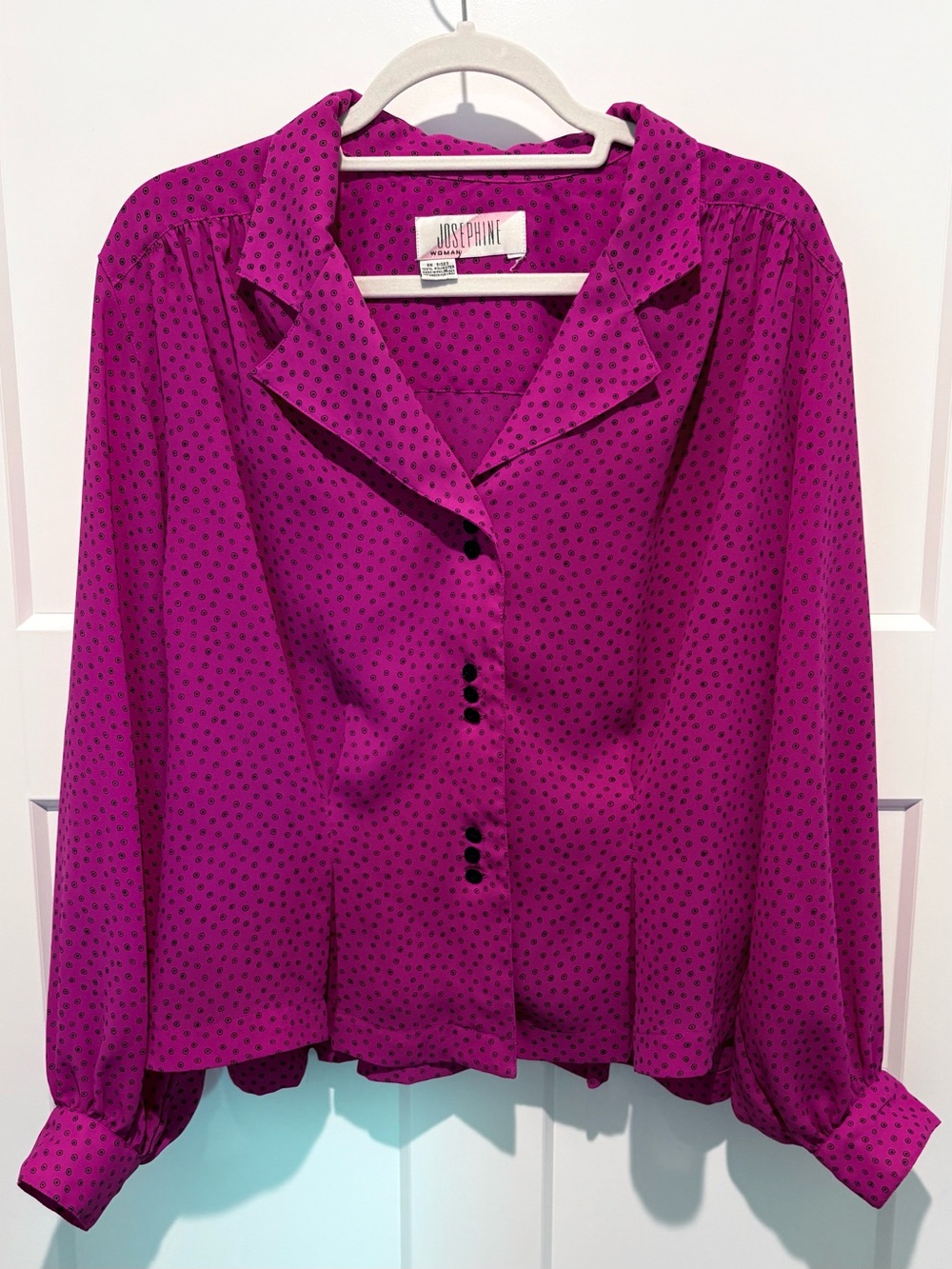 Josephine Magenta Dot Button-Down Blouse